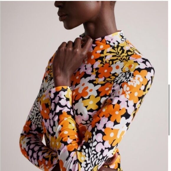 NWOT TED BAKER DELIAHH FLORAL BODYCON MINI DRESS - Picture 7 of 10